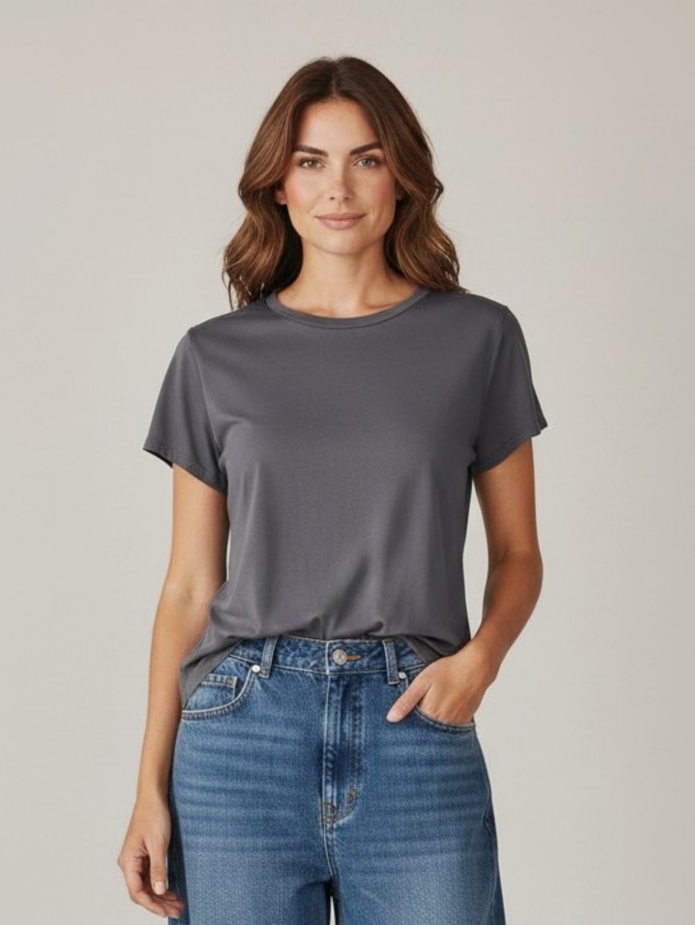 Hollister Gray Crew Neck Tee